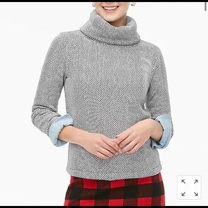 Herringbone Long-sleeve funnelneck pullover